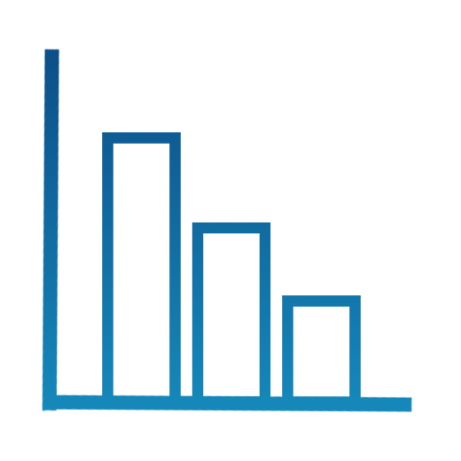 blue gradient bar graph icon