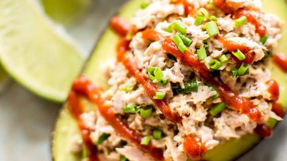 picture of tuna stuffed avocados
