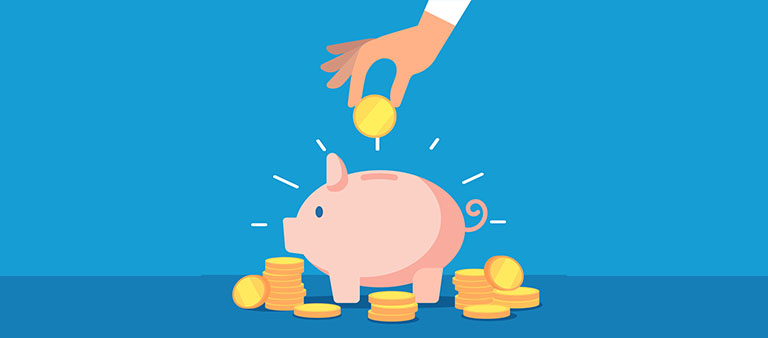 piggy bank with coins